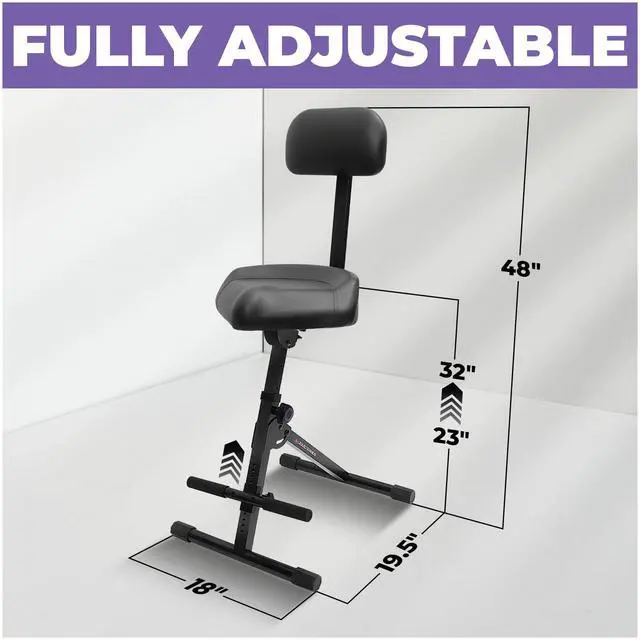 Alt view image 2 of 6 - Guitar Stool Adjustable Stool - Standard Musician Drum Throne with Backrest - Guitar Seat Drum Seat, Musician Chair, Chair for Adults, Kids, Drummer and Guitarist