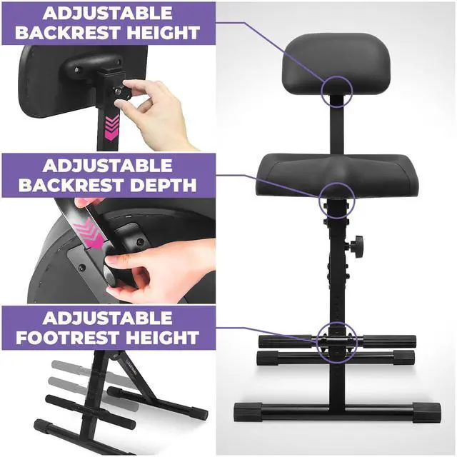 Alt view image 3 of 6 - Guitar Stool Adjustable Stool - Standard Musician Drum Throne with Backrest - Guitar Seat Drum Seat, Musician Chair, Chair for Adults, Kids, Drummer and Guitarist