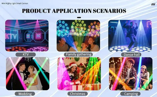 Alt view image 6 of 7 - 120W Moving Head Beam Light, DMX512 Stage Lighting | 18-Facet Prism, 8 Gobos & 8 Colors, Sound Activated, LED Beam Effect for Weddings, Clubs, Bars, Parties and Stage Shows