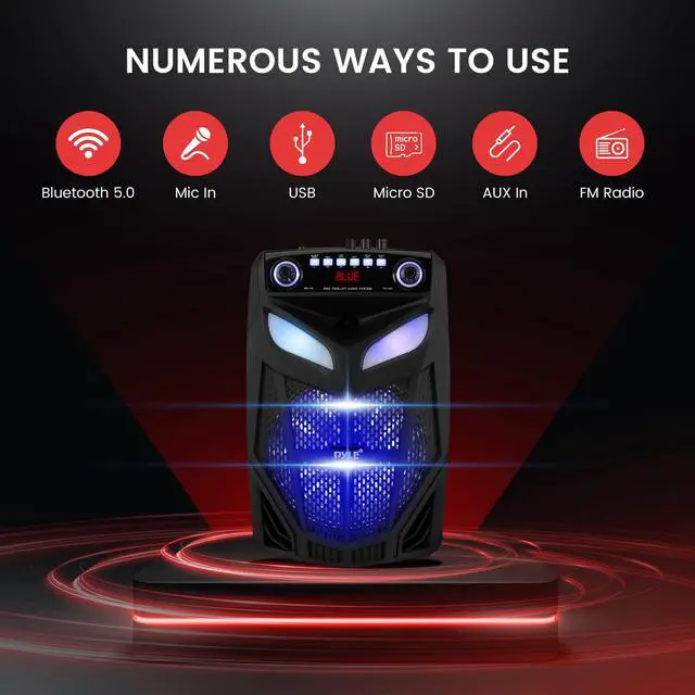 Alt view image 3 of 7 - 800W Portable Bluetooth Speaker System Loud 12" Subwoofer, And Wireless Mic, Pa Speaker Is Wireless And Includes Wheels & 4 Hr Battery Life for Karaoke, Parties & Outdoors