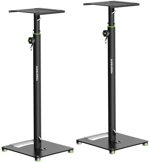 Main image of Pair Studio Monitor Stands 31"-50" Floor Monitor Speaker Stands | Adjustable Height, Cable Management, Heavy Duty, Flat Base