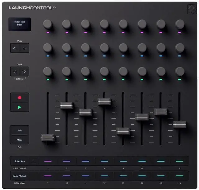 Main image of Launch Control XL 3 USB MIDI Control Surface | USB, 24 Endless Encoders, 8 Faders, 16 Assignable Buttons, Transport Control, OLED Display, 5-Pin MIDI I/O, 15 Custom Modes