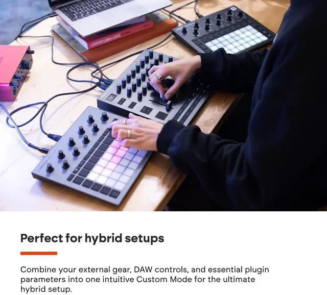 Alt view image 6 of 7 - Launch Control XL 3 USB MIDI Control Surface | USB, 24 Endless Encoders, 8 Faders, 16 Assignable Buttons, Transport Control, OLED Display, 5-Pin MIDI I/O, 15 Custom Modes