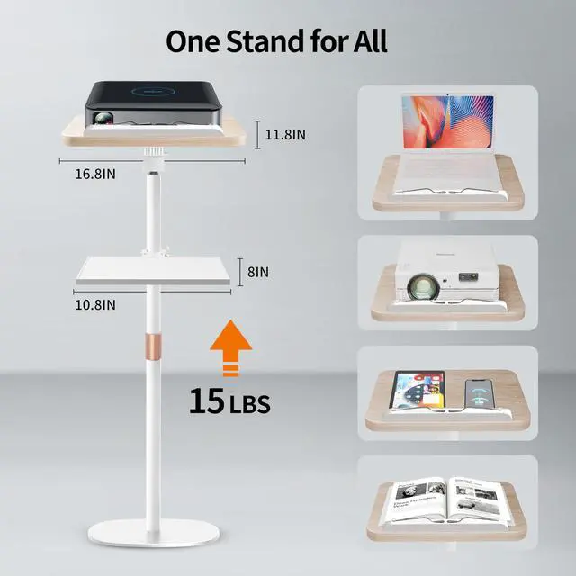 Alt view image 4 of 6 - 2-in-1 Wooden Music Stand, Floor & Tabletop Sheet Music Stand with Tray | Music Stand for Sheet Music 16.5"-51" Adjustable Height & Tilting Angle, Ideal for Violin, Guitar & Classroom (White)