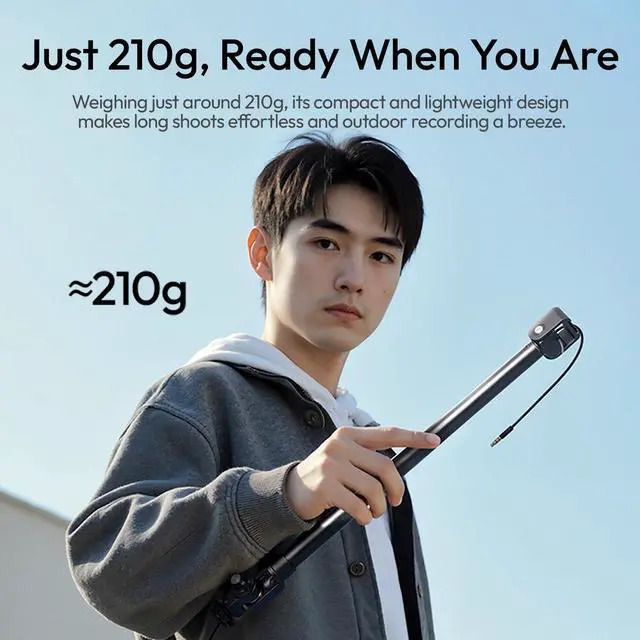 Alt view image 6 of 7 - ZJ08 Extendable Cold Shoe Mic Arm Pole with Built-in 3.5mm Audio Cable, 3 Section Aluminum Microphone Boom Pole for Cold Shoe Microphones, Angle Length Adjustable, 1KG Max Load