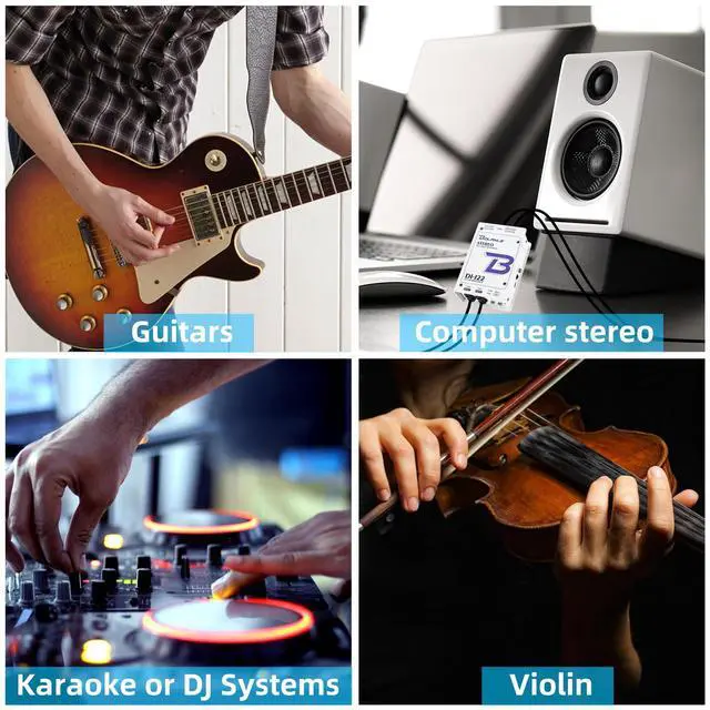 Alt view image 7 of 7 - J22 Active Stereo DI Box, Dual Channel Direct Box with 48V Phantom/9V Battery/USB Power, XLR 1/4 inch, Ground Lift, Polarity Switch for Guitar, Bass, Keyboard, Live Stage, Church