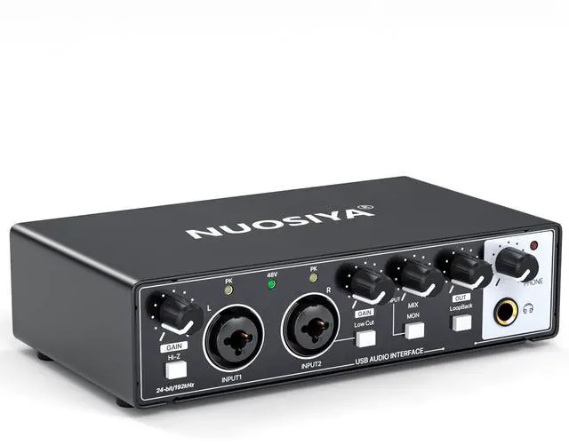 Main image of USB Audio Interface for PC Computer Recording Music, Guitar Audio Interface for Mac 24 Bit/192kHz Podcasting Streaming for Vocalist Producer with 48V Phantom Power