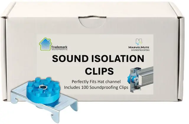 Alt view image 2 of 7 - Resilient Sound Clips, Sound Insulation Clips for Resilient Channel, Decouple Wall and Ceiling Soundproofing - Mounting Screws Included - 100 Pack