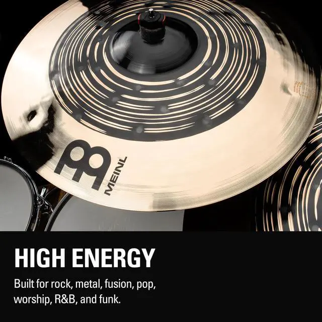 Alt view image 6 of 7 - Meinl Cymbals Classics Custom Dual 19" Crash MADE IN GERMANY | Cymbal for Drum Set, B12 Bronze