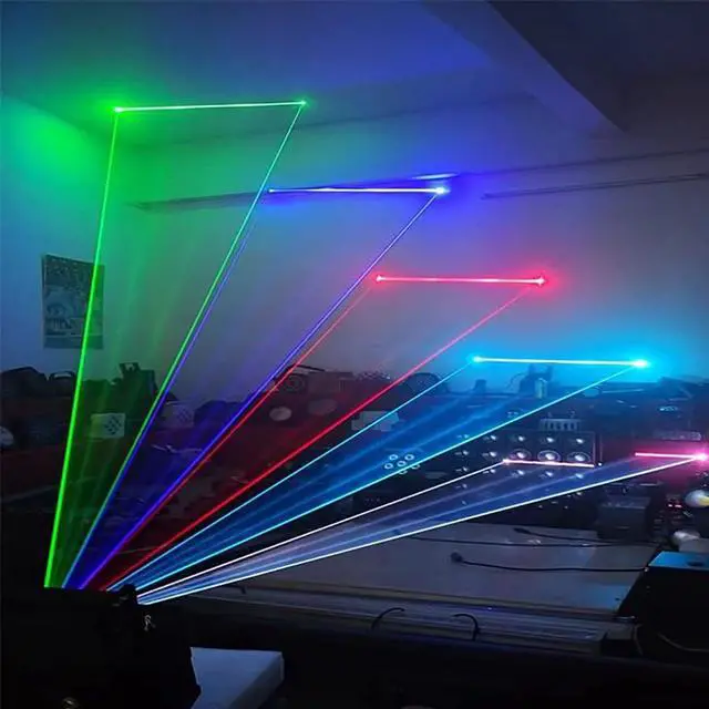 Alt view image 5 of 7 - 2W 2000mw RGB Full Color Animation Stage Effect Light DJ Disco Stage Beam Lights with DMX512 XLR Cable for Party Wedding Birthday DJ Disco Bar Club Christmas Event Lighting Show