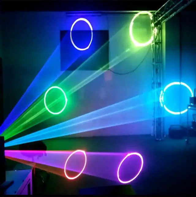 Alt view image 6 of 7 - 2W 2000mw RGB Full Color Animation Stage Effect Light DJ Disco Stage Beam Lights with DMX512 XLR Cable for Party Wedding Birthday DJ Disco Bar Club Christmas Event Lighting Show
