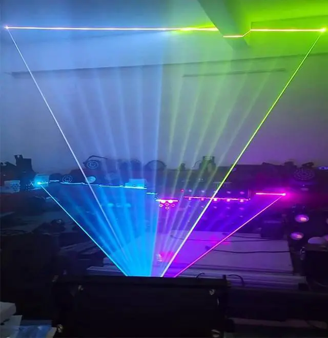 Alt view image 7 of 7 - 2W 2000mw RGB Full Color Animation Stage Effect Light DJ Disco Stage Beam Lights with DMX512 XLR Cable for Party Wedding Birthday DJ Disco Bar Club Christmas Event Lighting Show