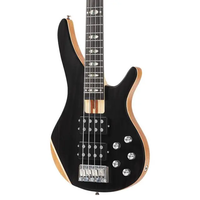 Alt view image 4 of 6 - Bullfighter 4-String Electric Bass Guitar, Professional Natural Wood Bass Guitar with Natural Matte Finish, Simple Unpainted Aesthetic DB