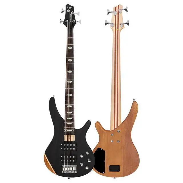 Alt view image 5 of 6 - Bullfighter 4-String Electric Bass Guitar, Professional Natural Wood Bass Guitar with Natural Matte Finish, Simple Unpainted Aesthetic DB
