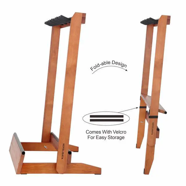 Alt view image 7 of 7 - Multiple Guitar Stand 5 Holders Wooden Guitar Stands Floor Rack for Guitars and Case,Electric,Acoustic Guitar, Bass, Cello-German Ash wood
