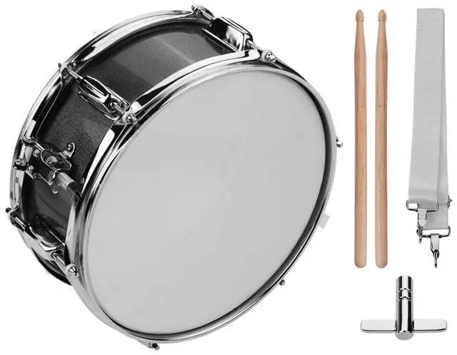 Main image of 12inch Snare Drum with Drumsticks Shoulder Strap Drum Key, Percussion Instrument for Students Beginners, Portable Marching Snare Drum Set (Black)