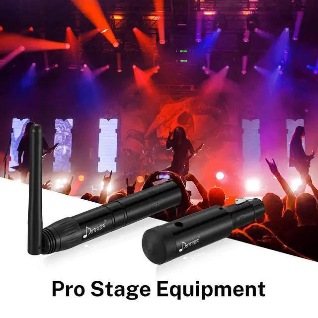 Alt view image 6 of 7 - Wireless DMX512 DJ 2.4G DMX Wireless Controller 3 Receivers with Built-in Battery & Light Dome & 1 Transmitter Stage Lighting Control for LED Stage Disco Party Bar Lighting 4pcs Black