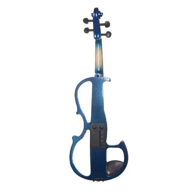 Alt view image 4 of 7 - 4/4 Electric Silent Violin Set, Solid Maple, Ebony Fittings, Blue