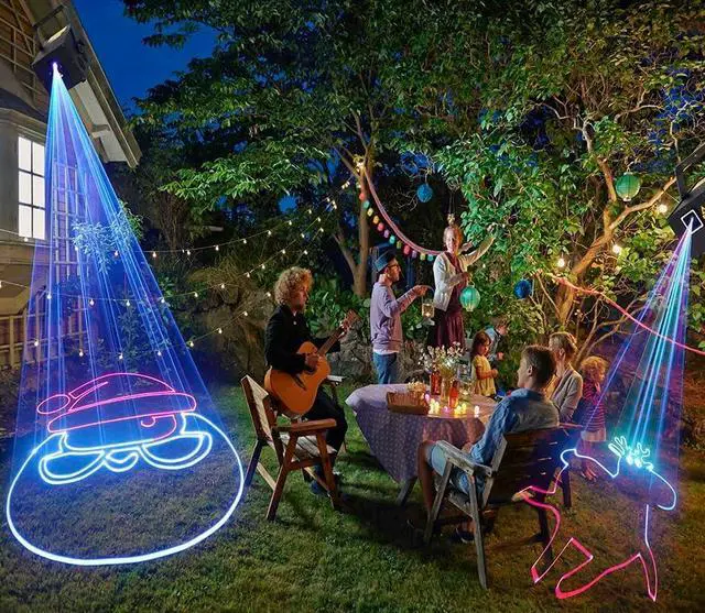 Alt view image 2 of 7 - 2W 2000mw RGB Full Color Animation Stage Effect Light DJ Disco Stage Beam Lights with DMX512 XLR Cable for Party Wedding Birthday DJ Disco Bar Club Christmas Event Lighting Show