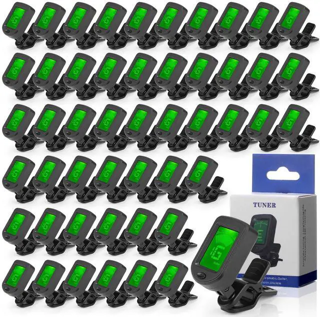 Main image of 50 Pcs Guitar Tuner, Clip on Tuner with Chromatic Modes, Digital Electronic Clear LCD Display, 360 Degree Rotation for Acoustic/electric Guitar, Ukulele, Bass, Violin, Banjo, Mandolin