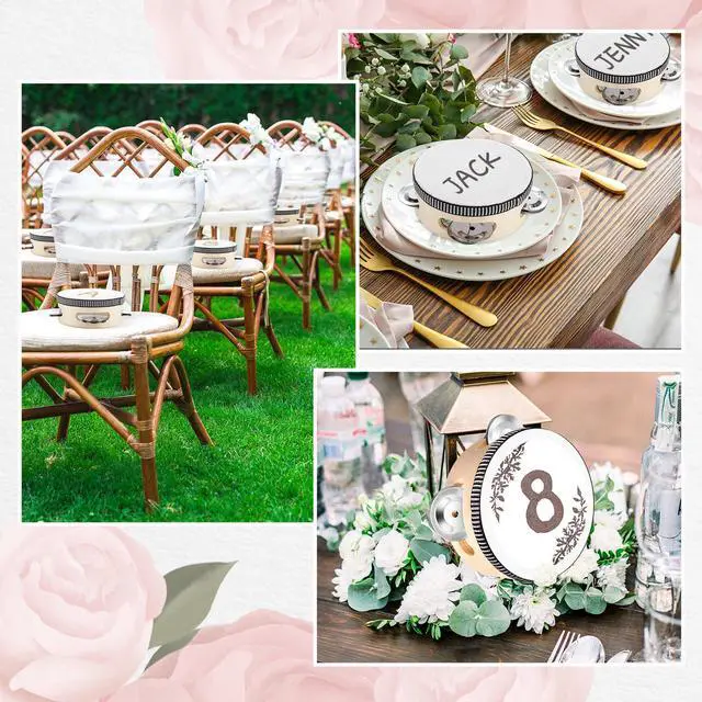Alt view image 6 of 7 - 50 Pcs 4 Inch Wedding Tambourine Bulk Drum for Adults Hand Held Percussion Gift Wood Metal Jingles Musical Educational Drum Instrument for Church Wedding Party Favor