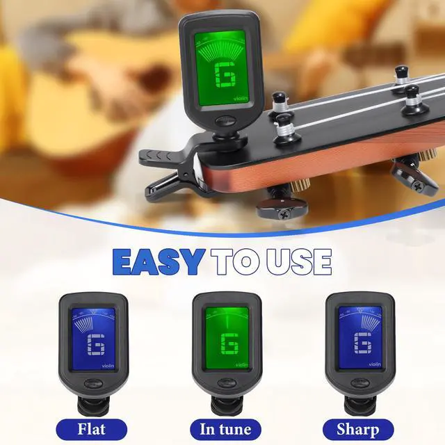 Alt view image 4 of 7 - 50 Pcs Guitar Tuner, Clip on Tuner with Chromatic Modes, Digital Electronic Clear LCD Display, 360 Degree Rotation for Acoustic/electric Guitar, Ukulele, Bass, Violin, Banjo, Mandolin