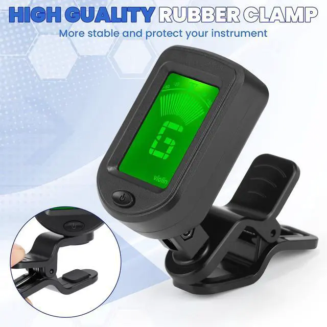 Alt view image 6 of 7 - 50 Pcs Guitar Tuner, Clip on Tuner with Chromatic Modes, Digital Electronic Clear LCD Display, 360 Degree Rotation for Acoustic/electric Guitar, Ukulele, Bass, Violin, Banjo, Mandolin