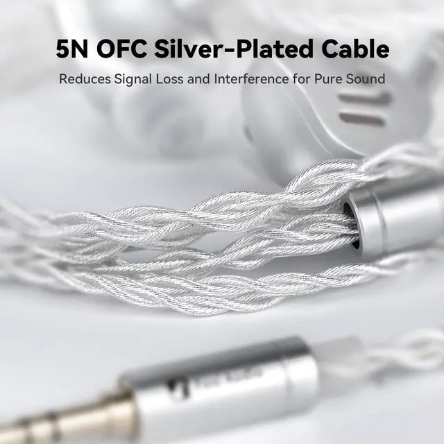 Alt view image 6 of 7 - IM4 Open-Back IEM Earphones, in Ear Monitor Wired Earbuds, 10mm Single Dynamic Driver, IEMs for Audiophiles, Gaming and Studio, 3.5mm 2-Pin 0.78mm Detachable Cables, N52 Dual Magnets