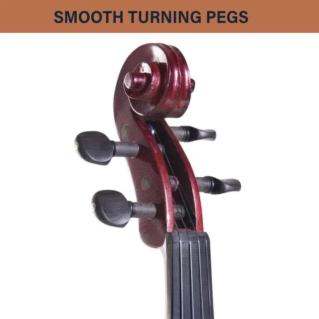 Alt view image 2 of 7 - 4/4 Full Size Electric Violin, Solid Maple with Ebony Fittings, Red