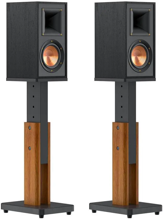 Main image of Height Adjustable Speaker Stands Pair for Studio Monitor & Bookshelf Speaker Stands-Wood Grain Floor Speaker Stands for Klipsch, ELAC, JBL, KEF, Edifier Surround Sound Speaker Stand Up to 50 Lbs