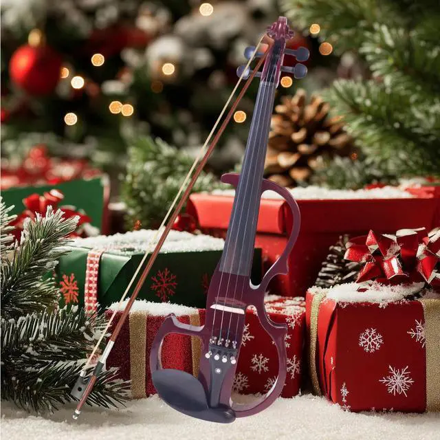 Alt view image 7 of 7 - 4/4 Full Size Electric Violin, Solid Maple with Ebony Fittings, Red