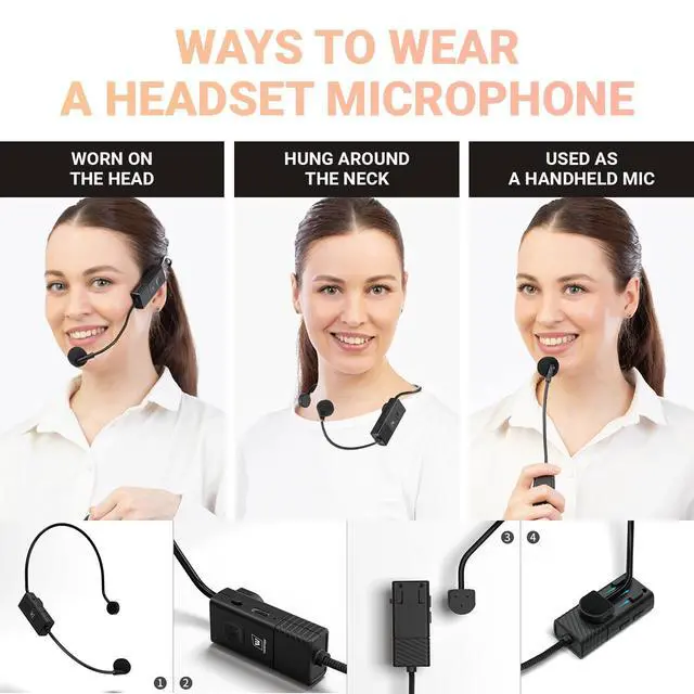 Alt view image 7 of 7 - WinBridge S97 60W Powerful Voice Amplifier with Dual Wireless Microphones | Speaker Mic Set, PA System for Teachers, Karaoke & Event, Guitar Input, 4 Sound Effects, Bluetooth Audio/USB/TF/AUX Playback