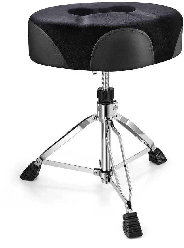 Main image of Saddle Drum Throne, Drum Stool with Thickened Memory Foam Ergonomic Seat, Height Adjustable Drum Seat, Double Braced Drum Chair, Anti-Slip Drummer Stool Gifts for Adults and Teens