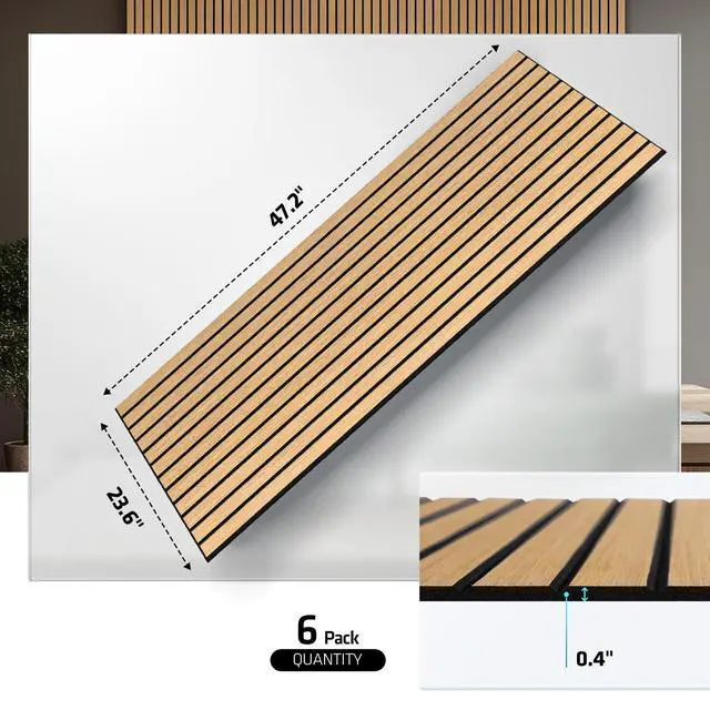 Alt view image 2 of 7 - 6 Packs Acoustic Panel,47.2 x 23.6 Inches Decorative Sound Proof Panel for Office,Home Theater,Studio,Khaki