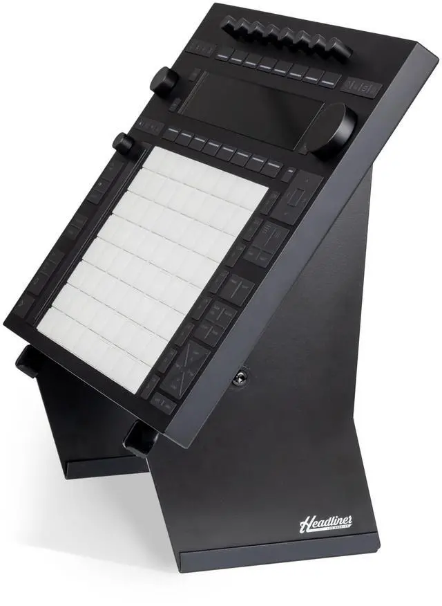 Main image of Headliner Adjustable Steel Desktop Production Stand; 55 Degree Angle; Fits Larger Desktop Synths, Samplers, Effects Modules, Drum Machines and more Music Production Gear for your Studio