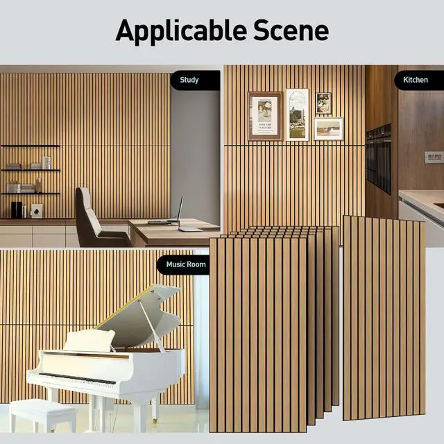 Alt view image 7 of 7 - 6 Packs Acoustic Panel,47.2 x 23.6 Inches Decorative Sound Proof Panel for Office,Home Theater,Studio,Khaki