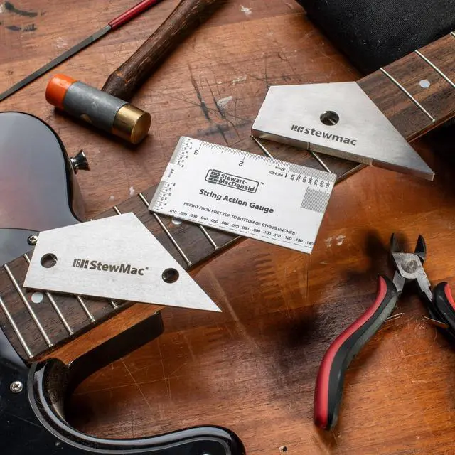 Alt view image 6 of 7 - Precision Fret Guitar Tool Trio, Imperial String Action Gauge, Fret Rocker, Fret Kisser for Guitar Setup & Repair