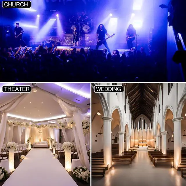Alt view image 6 of 7 - COB Stage Lights, 400W LED Par Light, 3500K~7500K Spotlights LED Blinder Warm&Cold White DMX512 Sound Activated for Church Events Wedding Parties Concert Theater