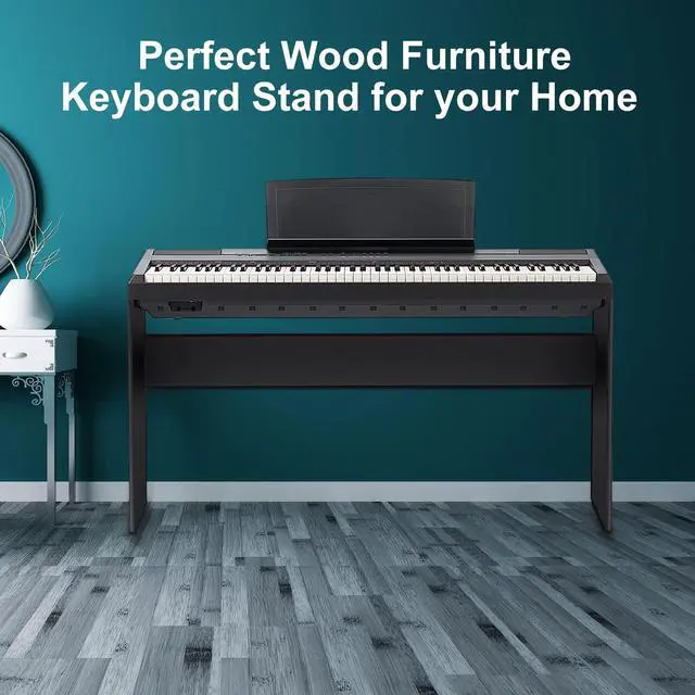 Alt view image 5 of 7 - L85 Keyboard Stand for Adult Compatible for Yamaha P71//P45/P-125/P-128/P35Keyboard, Wooden, Black