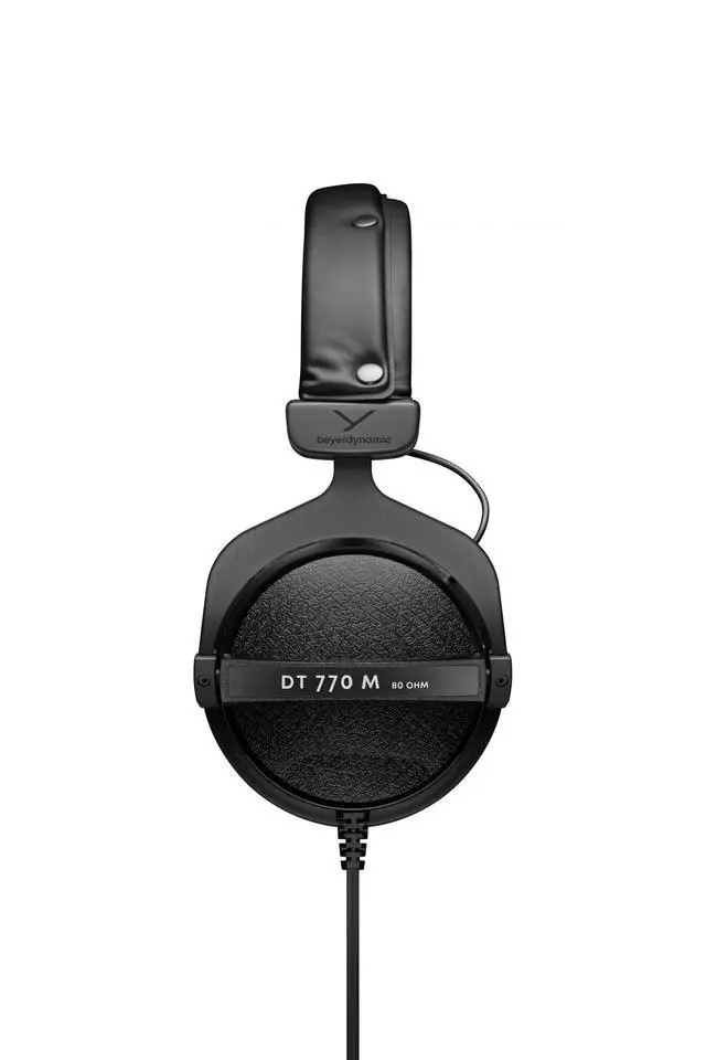 Alt view image 3 of 7 - DT 770 M, 80 Ohm, Closed Back, Over Ear, Wired Professional Studio Headphones, 3 m Straight Cable, Very Tight Fit, Great for Drummers & Front of House. Black w Black Leatherette Ear Pads