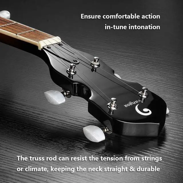 Alt view image 4 of 7 - Banjo 5 String Full Size Banjos Set with Resonator, Remo Head, Beginner Banjo Kit with Closed Back, Premium Accessories for Adults, Teenager
