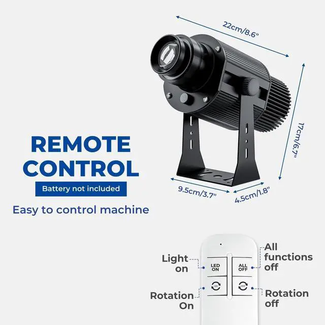 Alt view image 4 of 7 - 30W GOBO Logo Projector for Business Advertising | Custom Logo Projection, Commercial Branding Solution, Indoor & Outdoor Display, Easy Setup