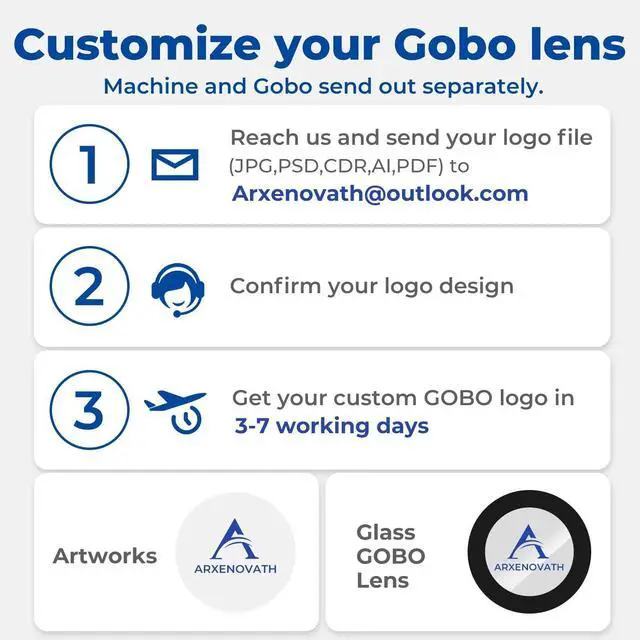 Alt view image 7 of 7 - 30W GOBO Logo Projector for Business Advertising | Custom Logo Projection, Commercial Branding Solution, Indoor & Outdoor Display, Easy Setup