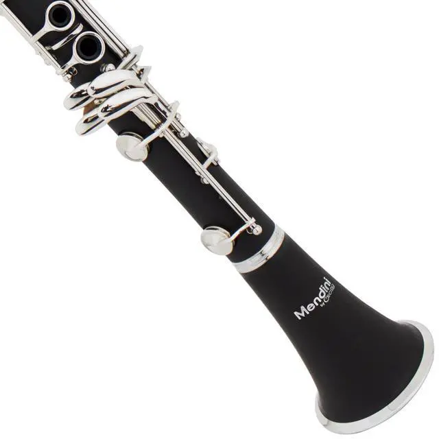 Alt view image 3 of 6 - Ebonite Bb Clarinet with 2 Barrels, Cleaning Kit - Black | B Flat Clarinet with 10 Reeds, Mouthpiece Brush/ Pad Brush, Stand, Case, Pocketbook, Cork Grease, Cleaning Kit for Beginner