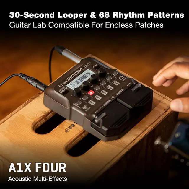Alt view image 3 of 7 - A1X FOUR Acoustic Instrument Multi-Effects Pedal for Guitar, Violin, Saxophone, Trumpet & Upright Bass, with Expression Pedal, Acoustic Modeling, Looper, Rhythm Section