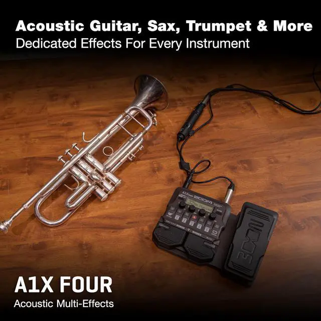Alt view image 4 of 7 - A1X FOUR Acoustic Instrument Multi-Effects Pedal for Guitar, Violin, Saxophone, Trumpet & Upright Bass, with Expression Pedal, Acoustic Modeling, Looper, Rhythm Section