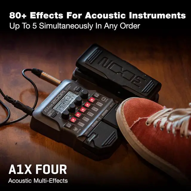 Alt view image 2 of 7 - A1X FOUR Acoustic Instrument Multi-Effects Pedal for Guitar, Violin, Saxophone, Trumpet & Upright Bass, with Expression Pedal, Acoustic Modeling, Looper, Rhythm Section