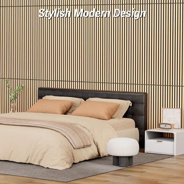 Alt view image 7 of 7 - Dual-Layer Thickened Acoustic Wall Panels Self Adhesive, 4 Pack 47.2"x23.6"x0.72" High Density Large Sound Proof Panels for Walls, Peel and Stick Wall Panels for Interior Wall Décor, Oak