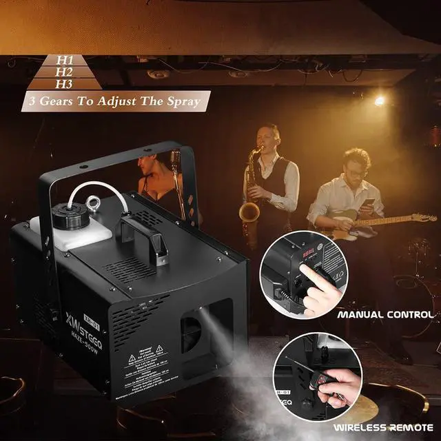 Alt view image 3 of 7 - 500W Haze Machine with 1.2L Tank DMX Wireless Manual Control | Low Noise, Fast Preheat, 4H Continuous Fog, Safe Overheat Protection for DJ Halloween Stage Christmas Party