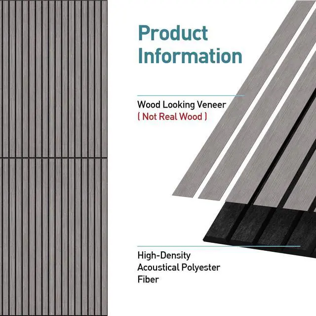 Alt view image 2 of 6 - 6 Pack Acoustic Wall Panels, 47.2" X 23.6" Sound Absorbing Panels, Decorative Sound Proof Panels for Office, Studio, Home Theatre - Light Grey